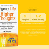 Natural Factors Higher Thoughts Brain Support Supplement back view
