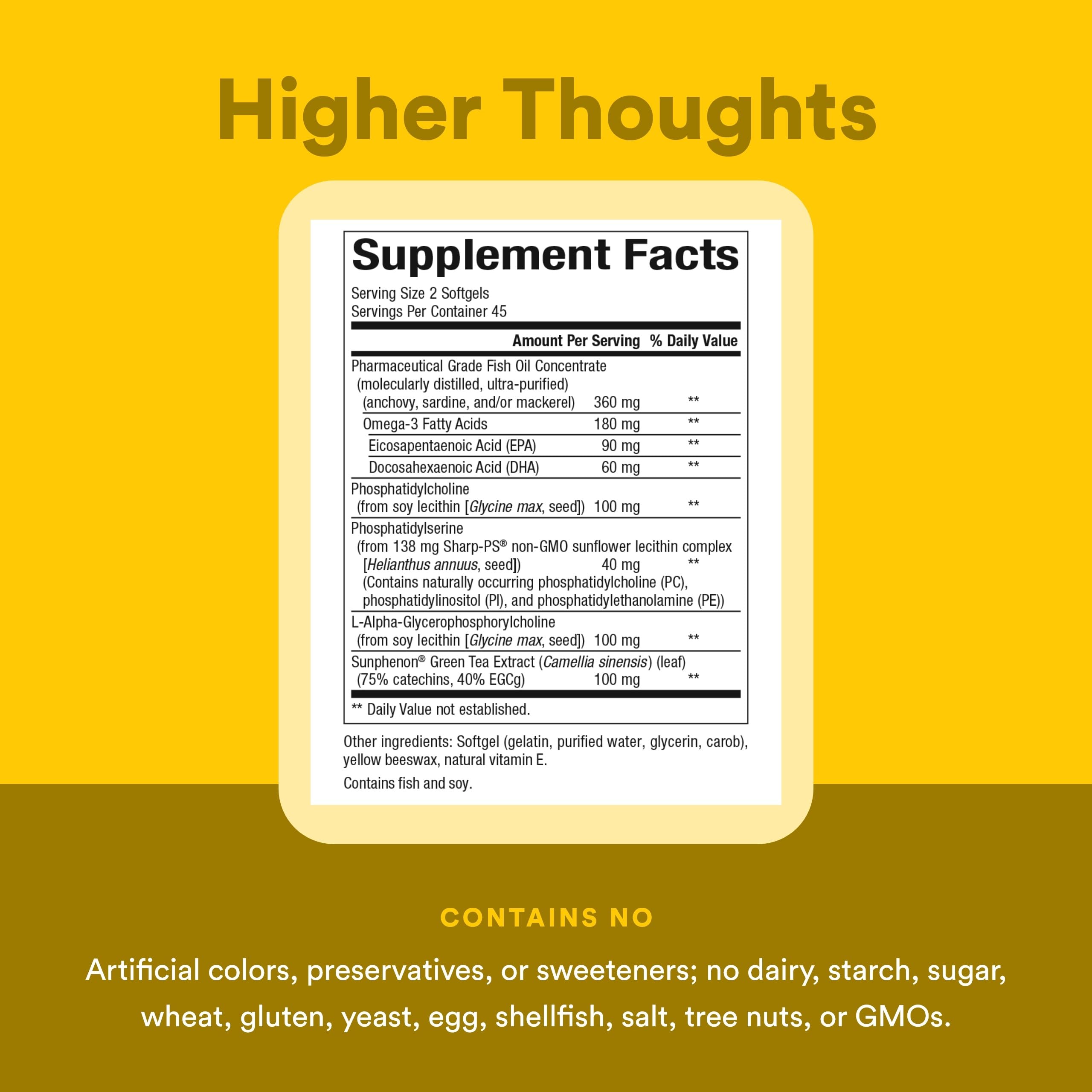 Natural Factors Higher Thoughts Brain Support Supplement softgel close-up
