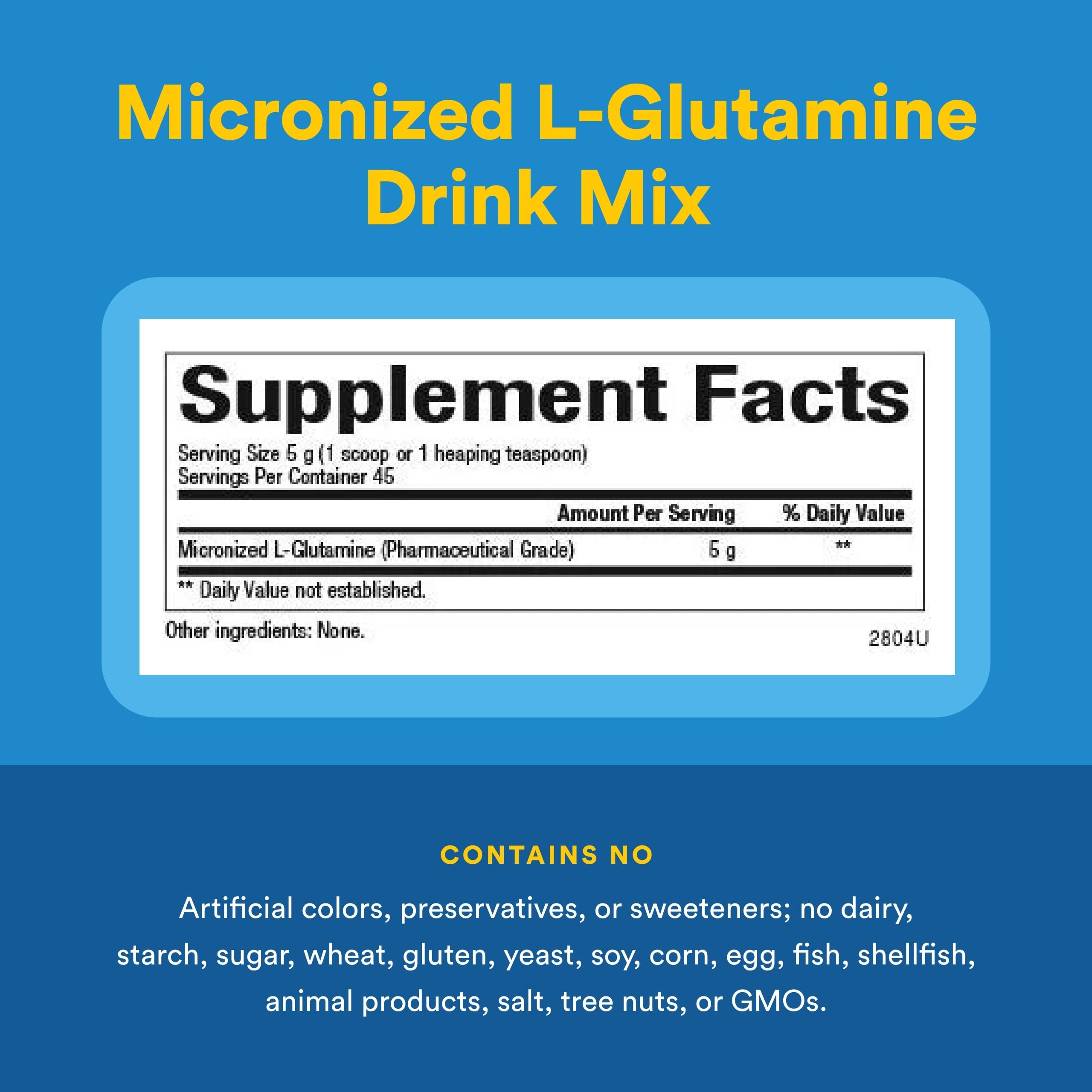 Natural Factors L-Glutamine Powder side view