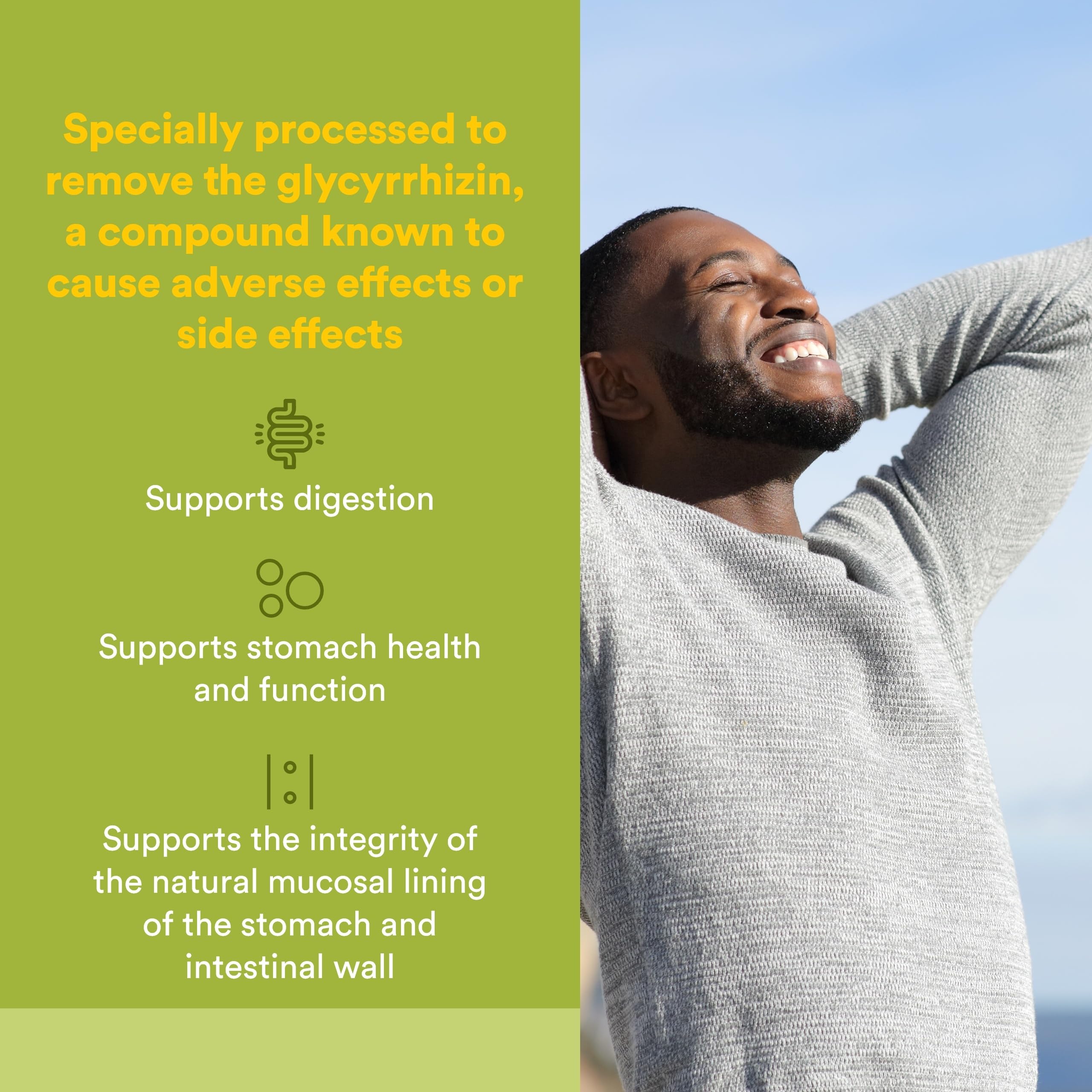 Natural Factors Licorice Root DGL Supplement side view showing packaging