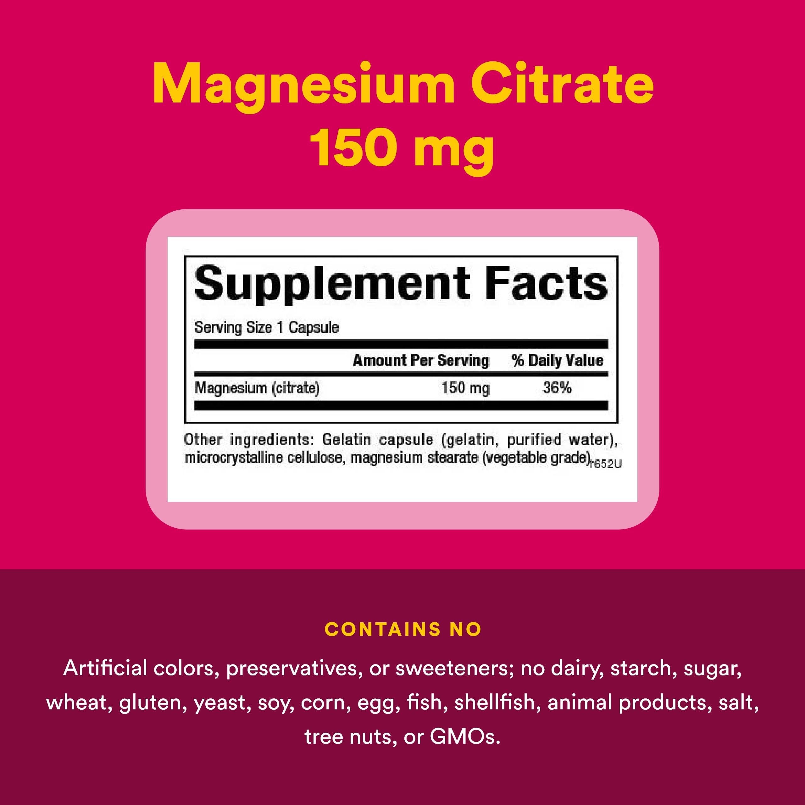 Natural Factors Magnesium Citrate Capsules 227g ingredients list