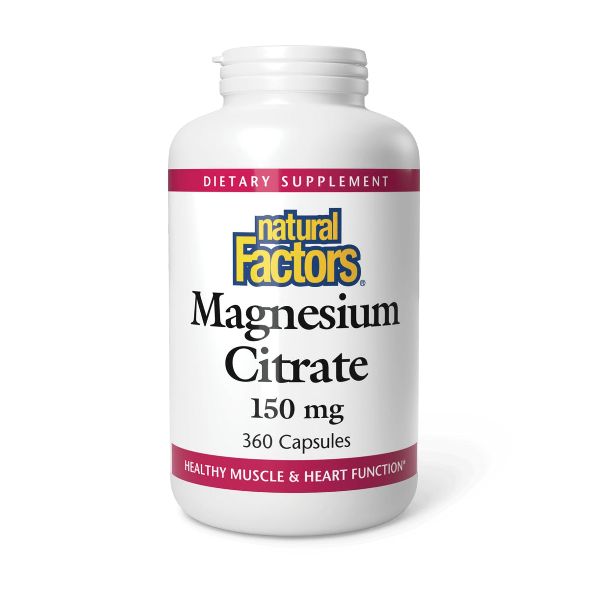 Natural Factors Magnesium Citrate Capsules front view