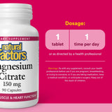 Natural Factors Magnesium Citrate Supplement 125g capsule close-up
