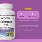Natural Factors Melatonin 10 mg peppermint flavour tablet close-up