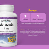 Natural Factors Melatonin 5 mg peppermint flavour tablet close-up