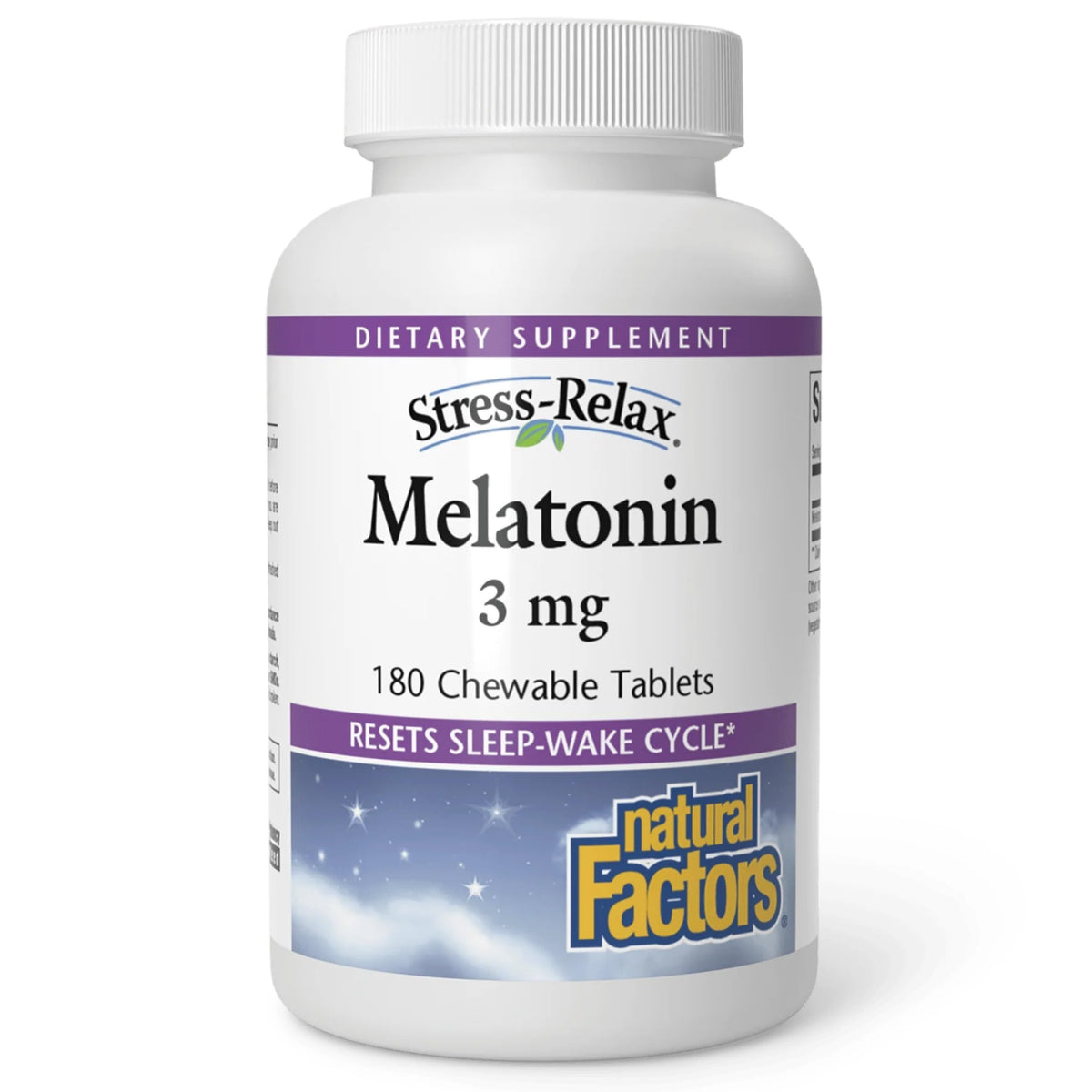 Natural Factors Melatonin Chewable Tablets 3mg front view packaging