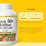 Natural Factors Men's 50+ MultiStart Multivitamins tablet close-up