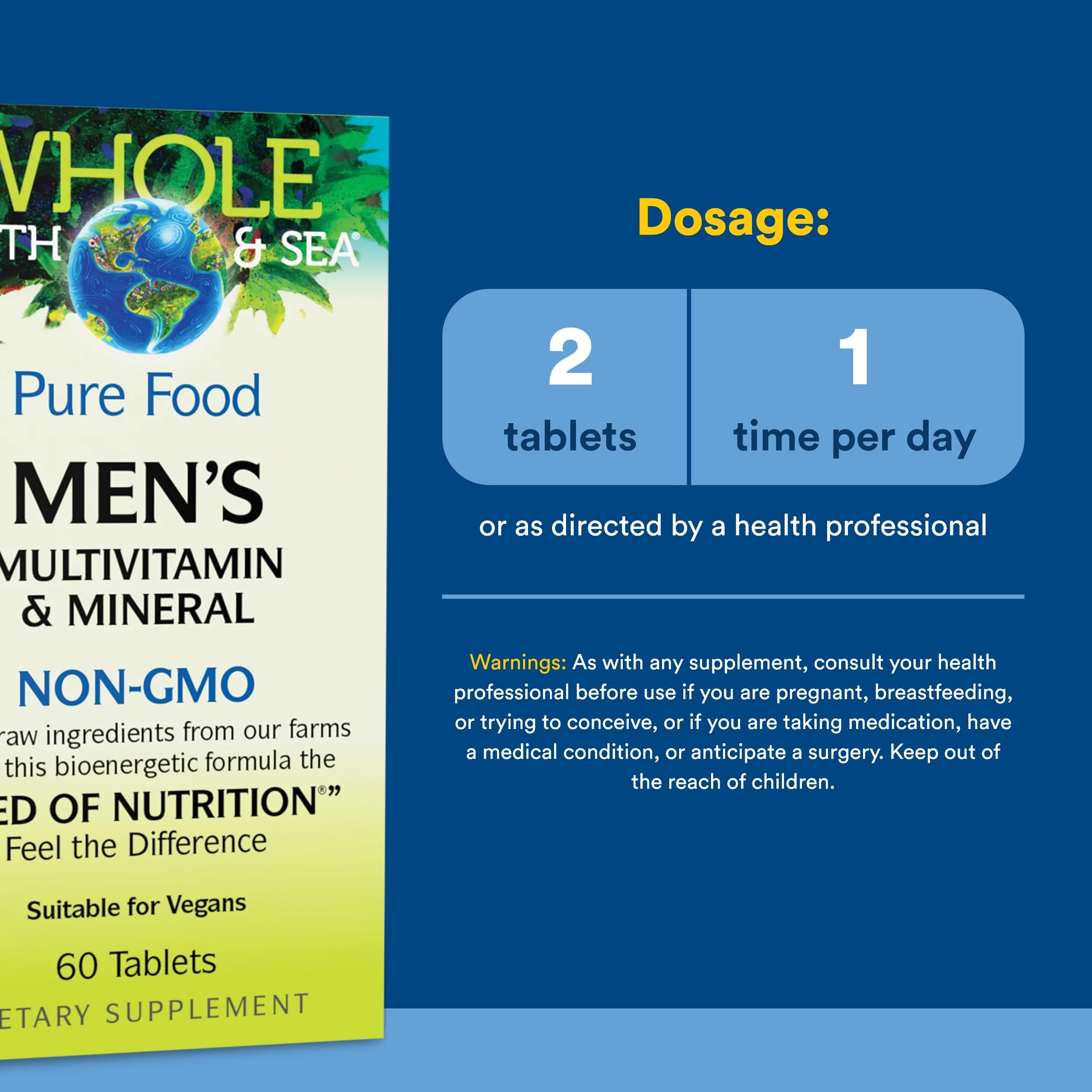 Natural Factors Men's Multivitamin back view with ingredient list