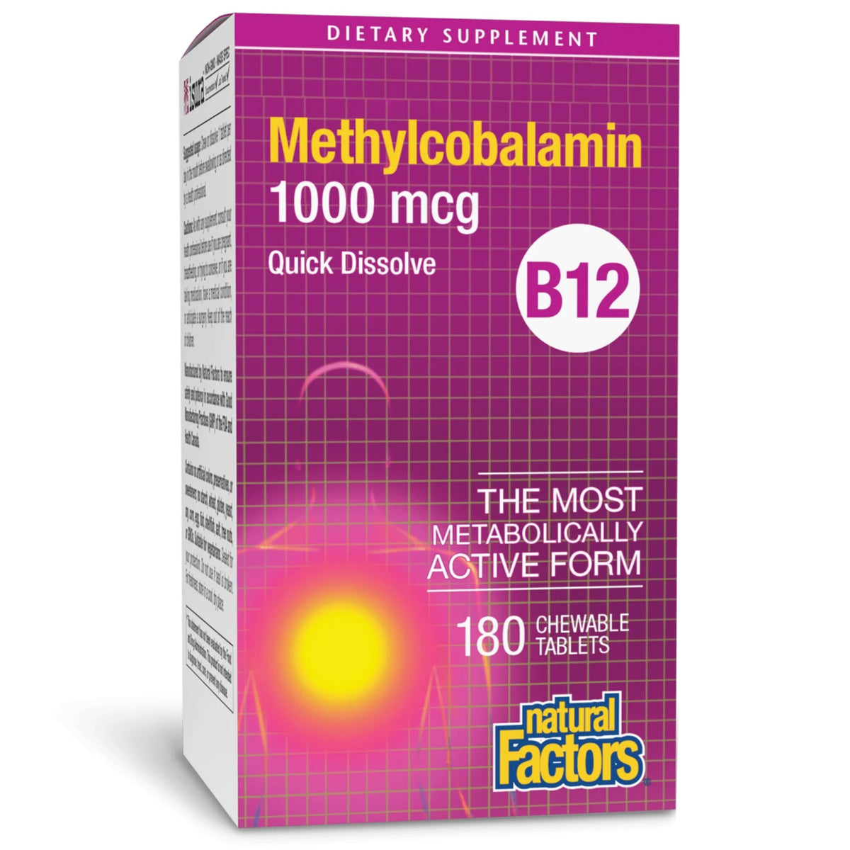 Natural Factors Methylcobalamin Vitamin B12 Supplement front view