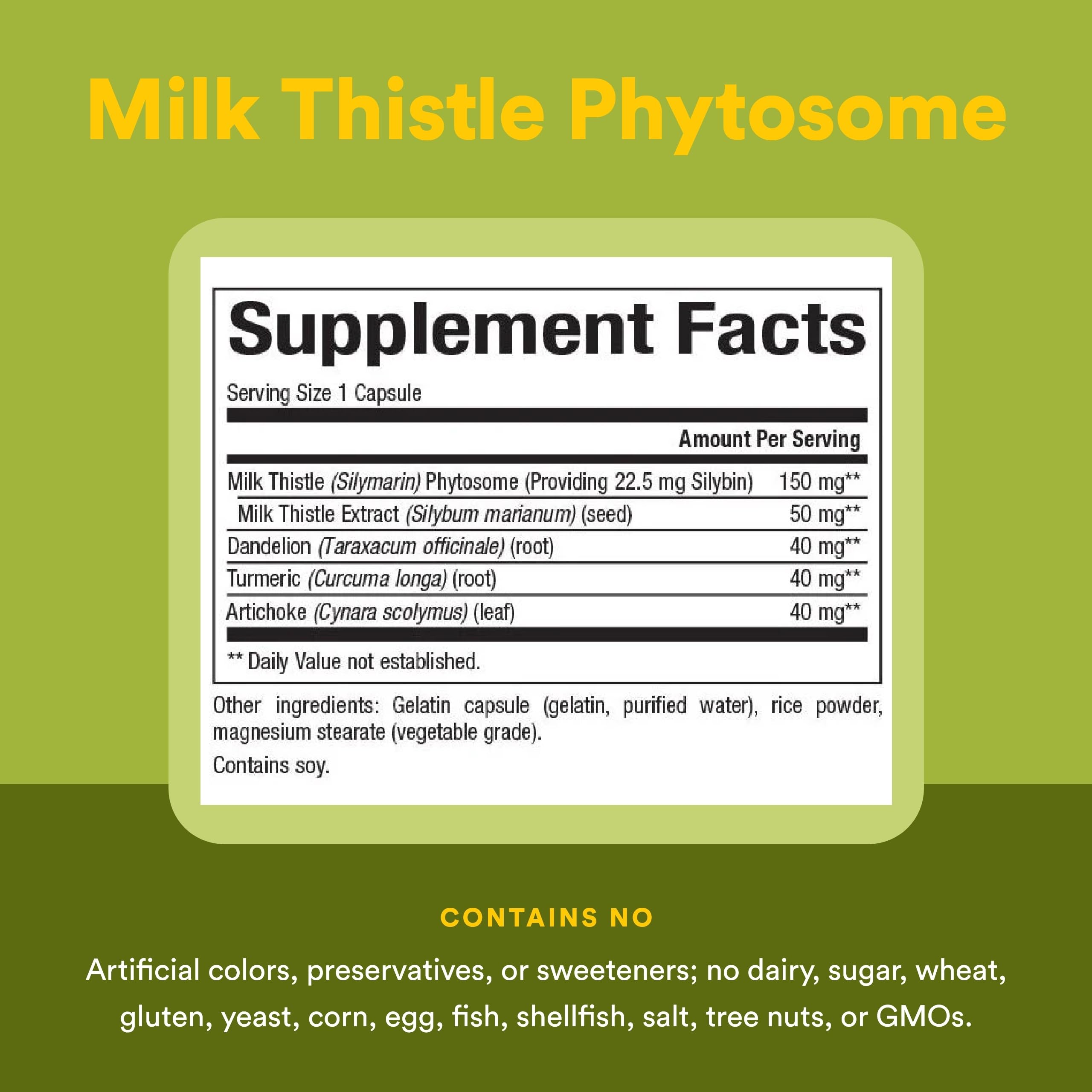 Natural Factors Milk Thistle Phytosome ingredient list