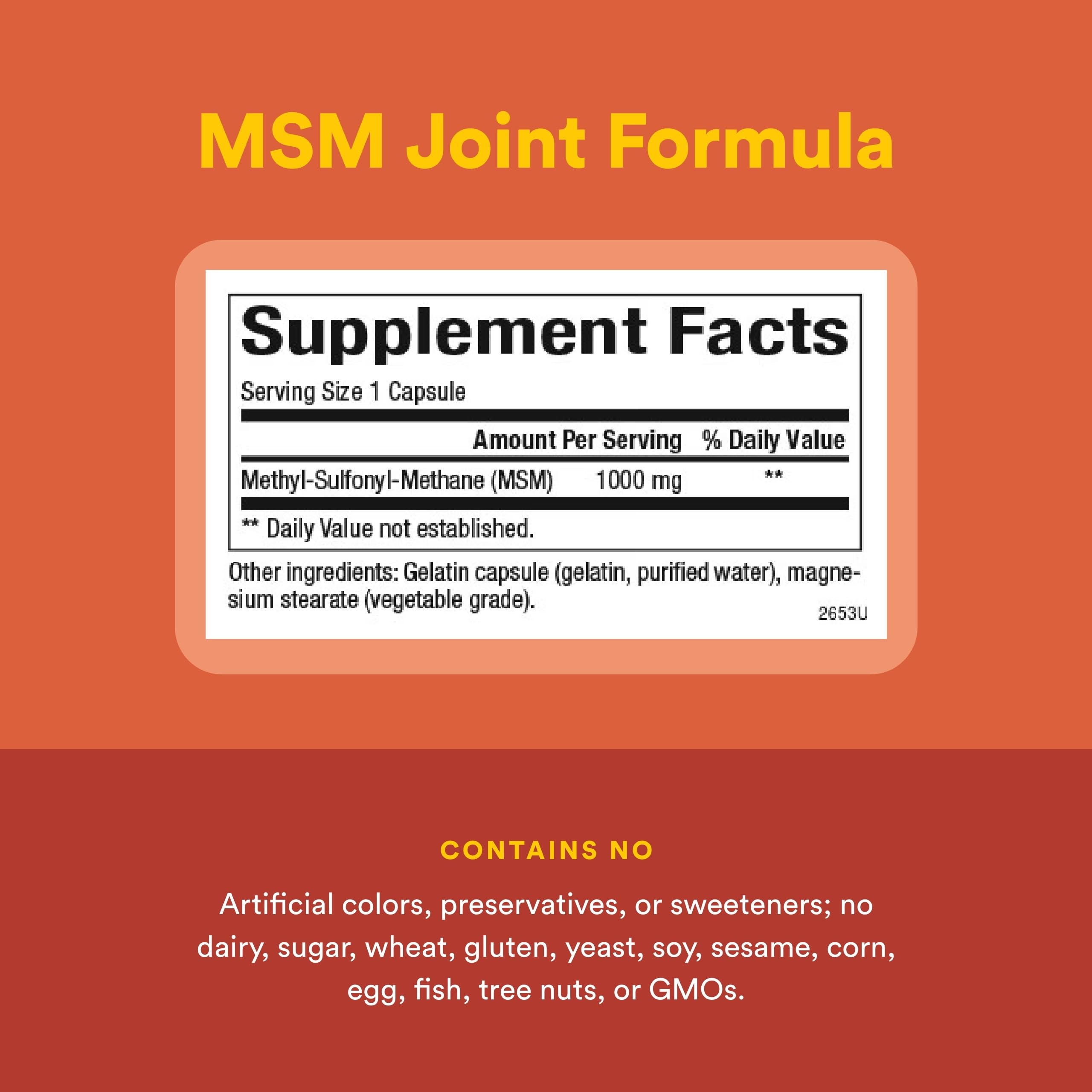 Natural Factors MSM Capsules 240g bottle with label