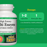 Natural Factors Multi Enzyme Capsules back view with ingredient list