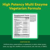 Natural Factors Multi Enzyme Capsules opened bottle with capsules