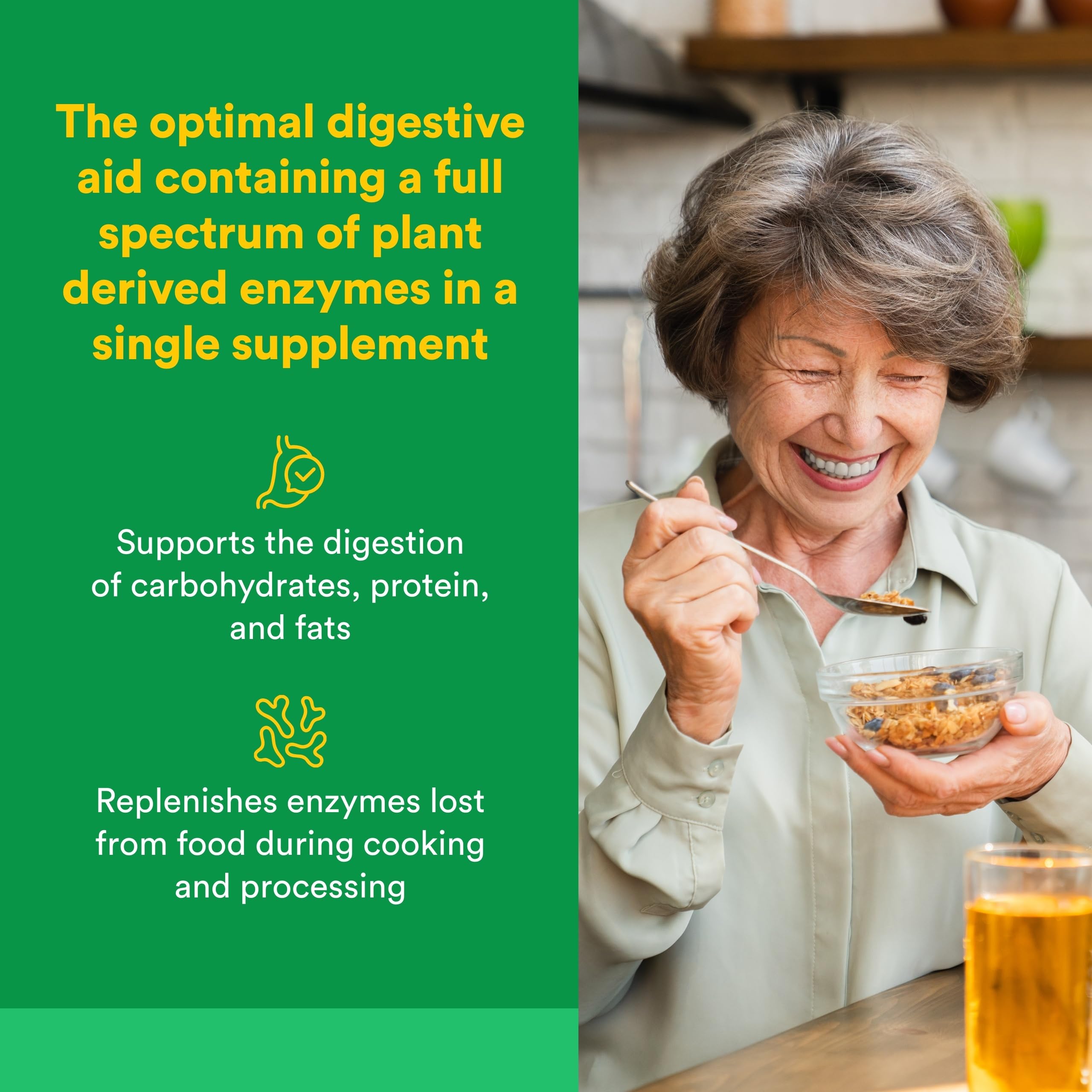 Natural Factors Multi Enzyme Capsules side view showing label