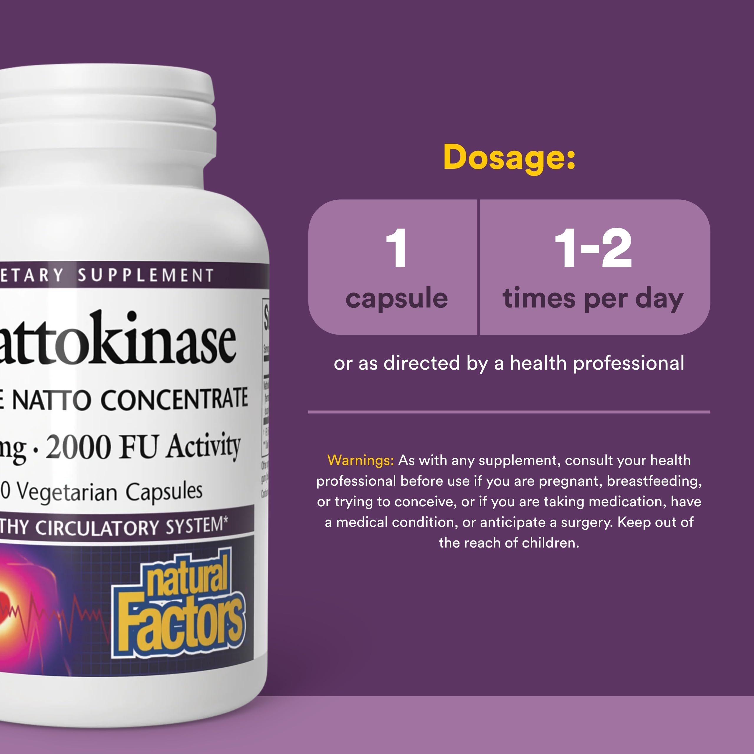 Natural Factors Nattokinase Whole Natto Concentrate capsule close-up