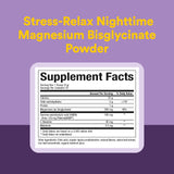 Natural Factors Nighttime Magnesium Powder back view with ingredient list