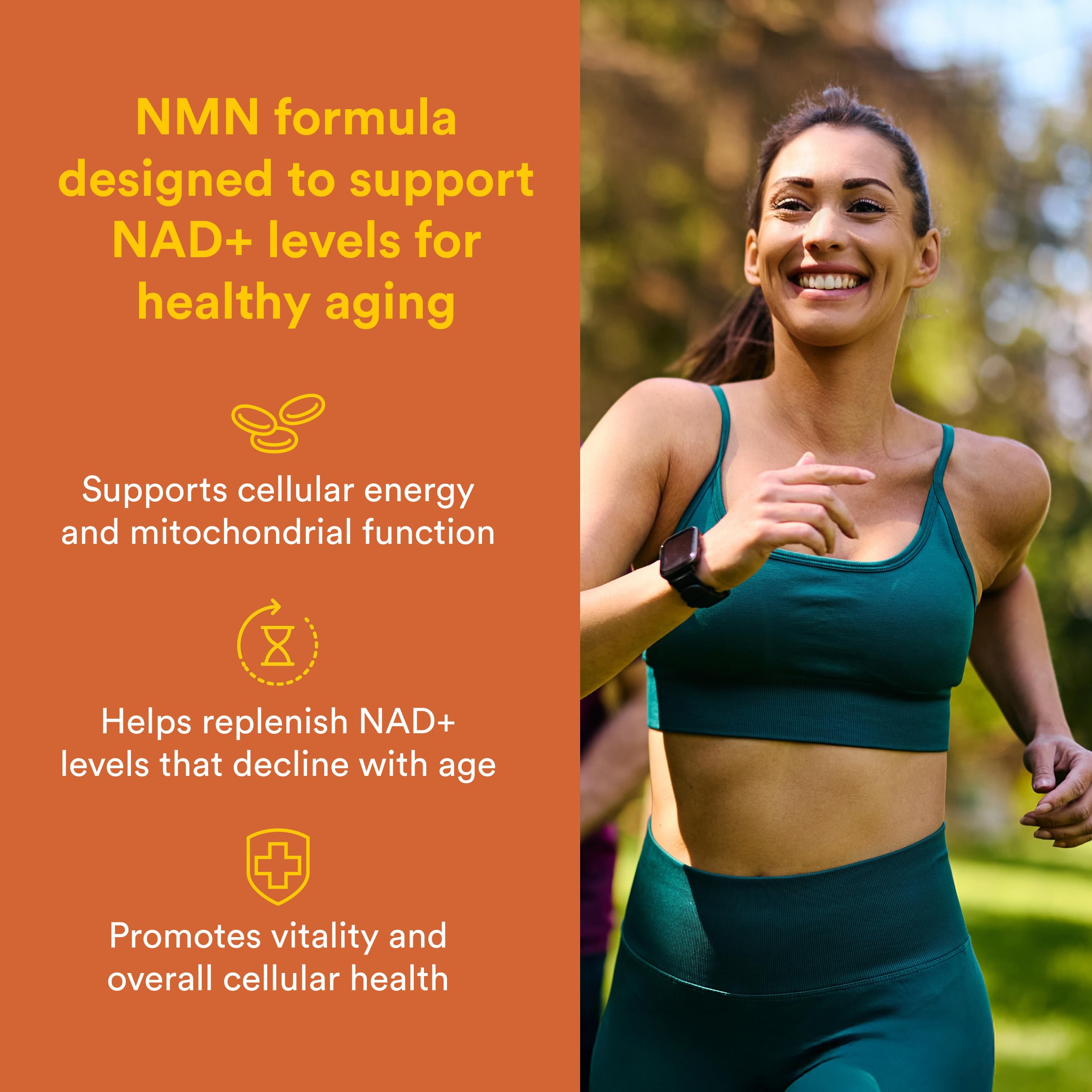 Natural Factors NMN Supplement 500mg back view