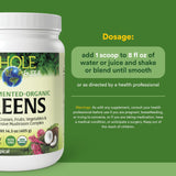 Natural Factors Organic Greens Supplement Powder scoop