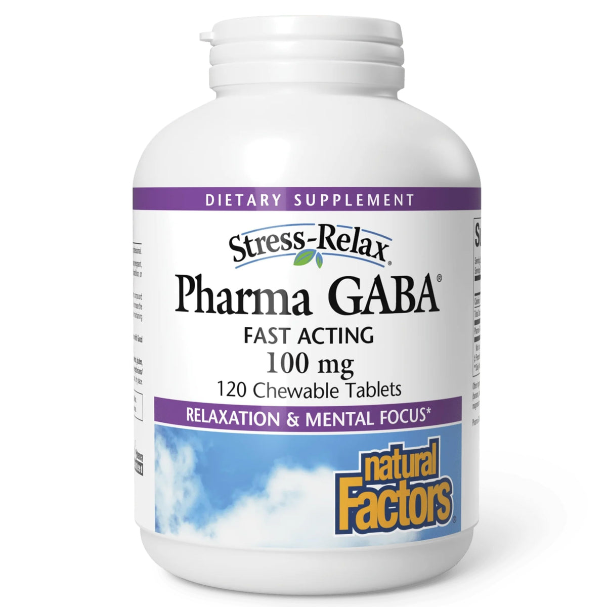 Natural Factors Pharma GABA Tablets 200mg front view