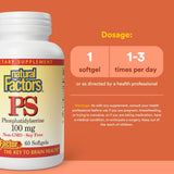 Natural Factors Phosphatidylserine Softgels 100mg bottle with label