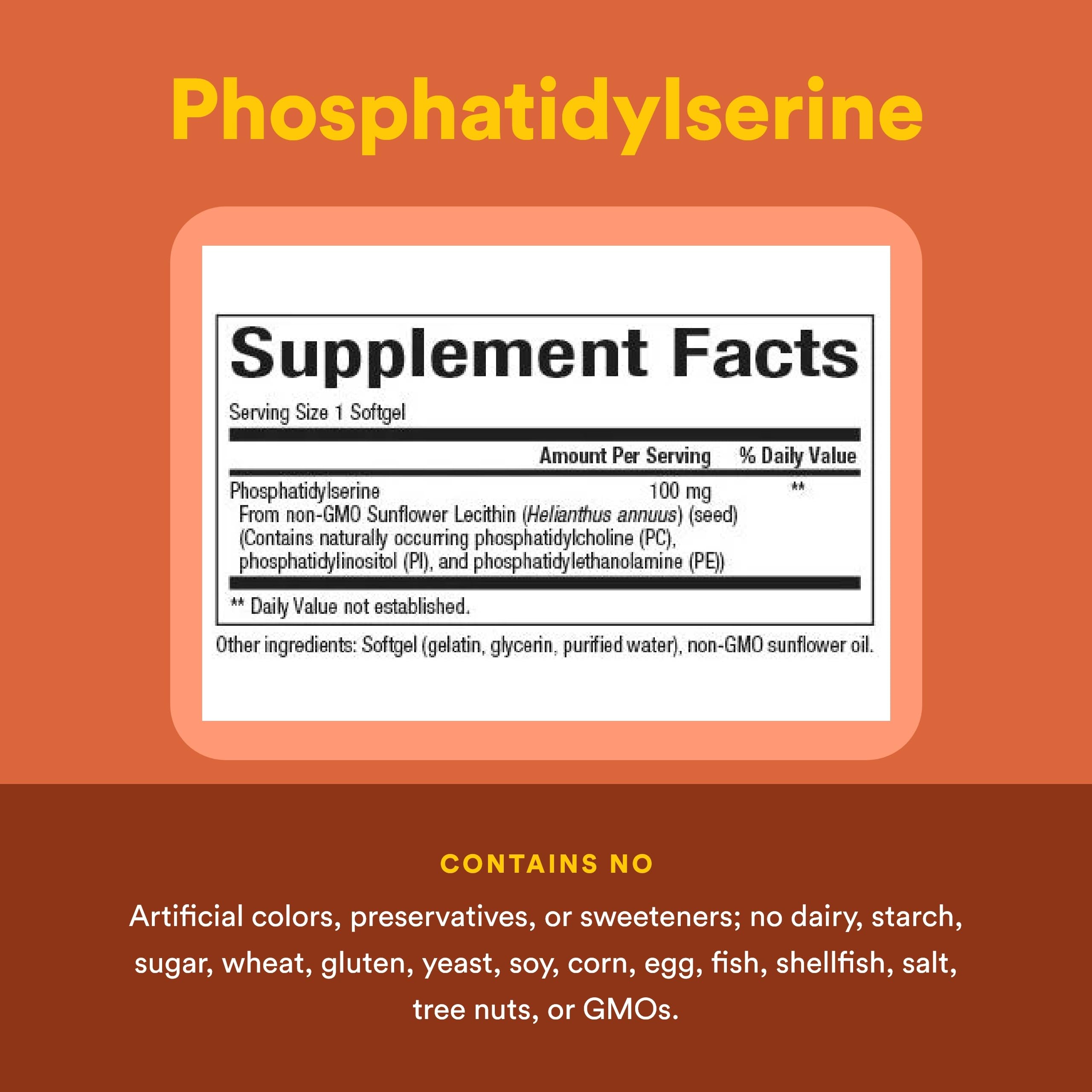 Natural Factors Phosphatidylserine Softgels 100mg softgel close-up