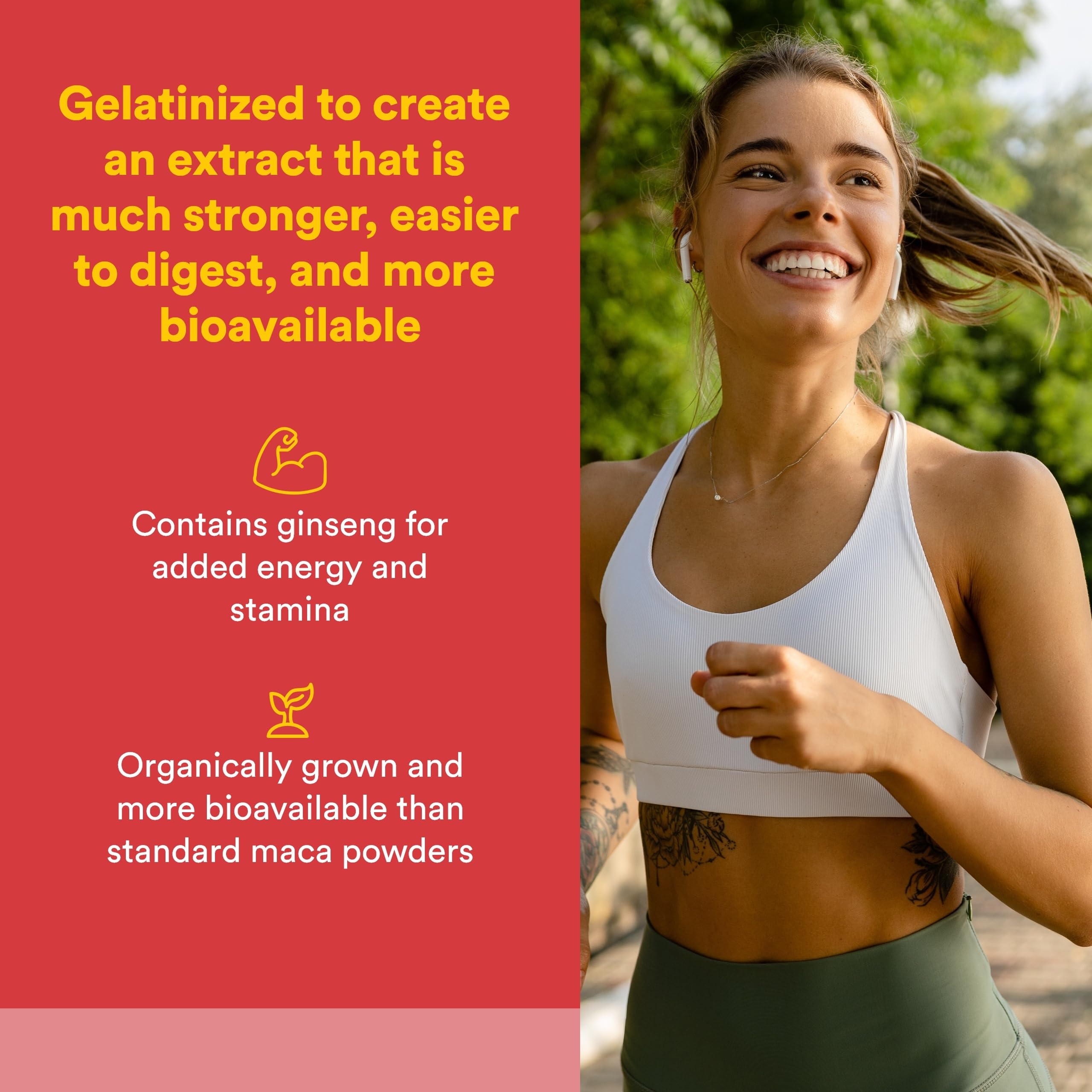 Natural Factors Power Maca 500mg back view of packaging
