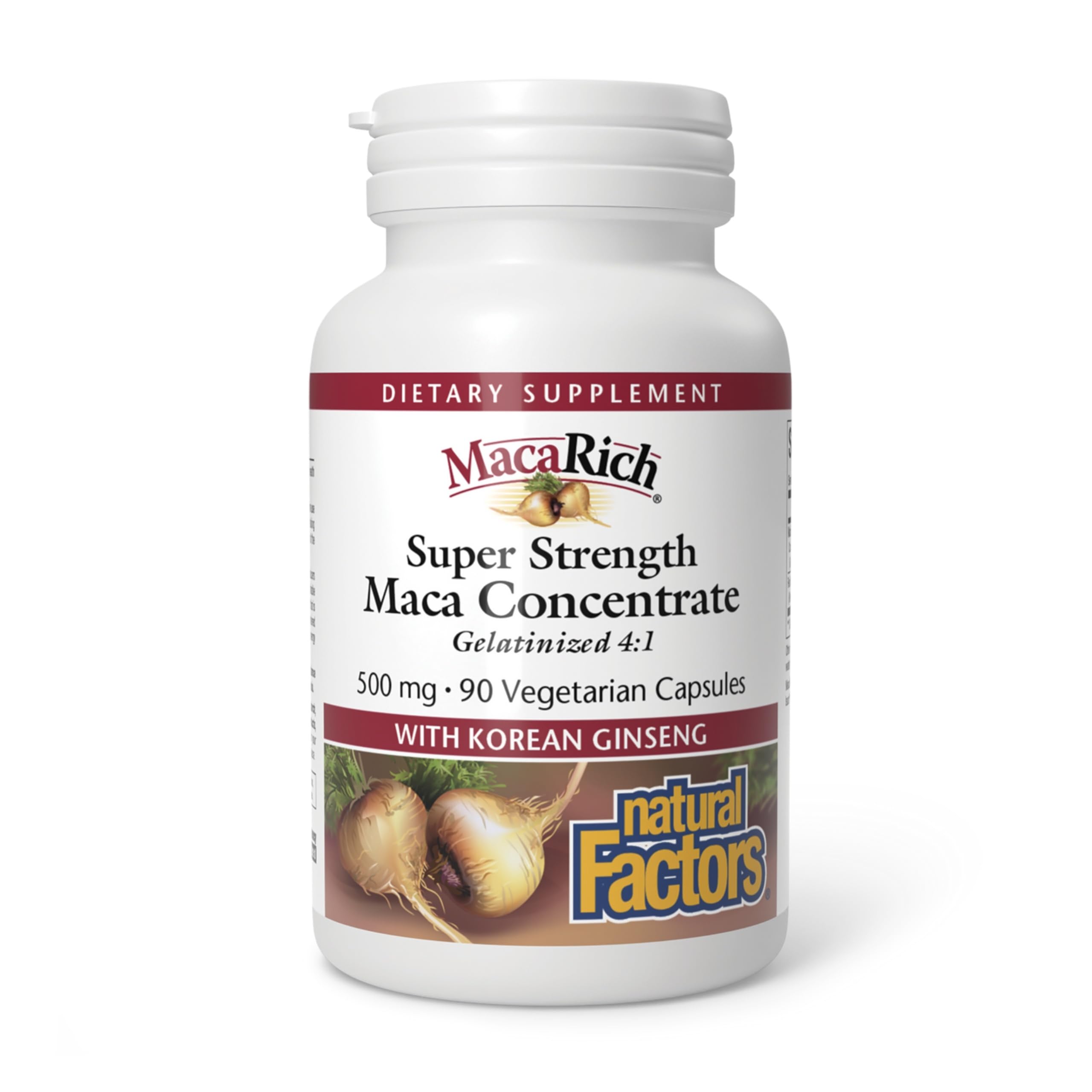 Natural Factors Power Maca 500mg front view of packaging
