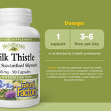 Natural Factors Premium Milk Thistle 150mg capsules back view