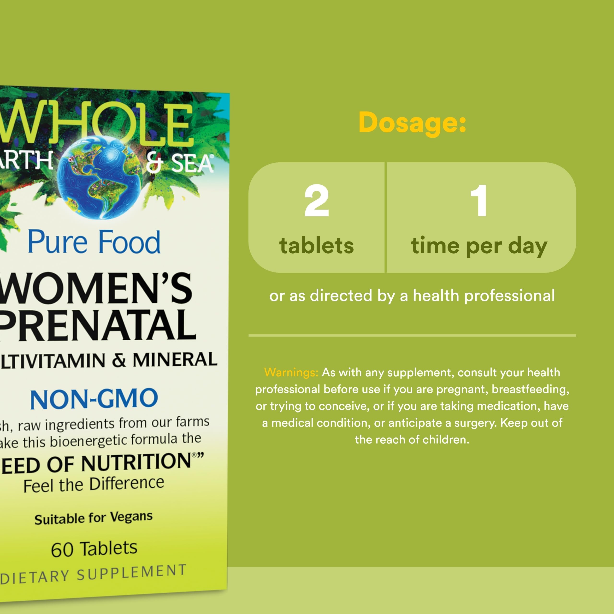 Natural Factors Prenatal Vitamins pills on a wooden surface