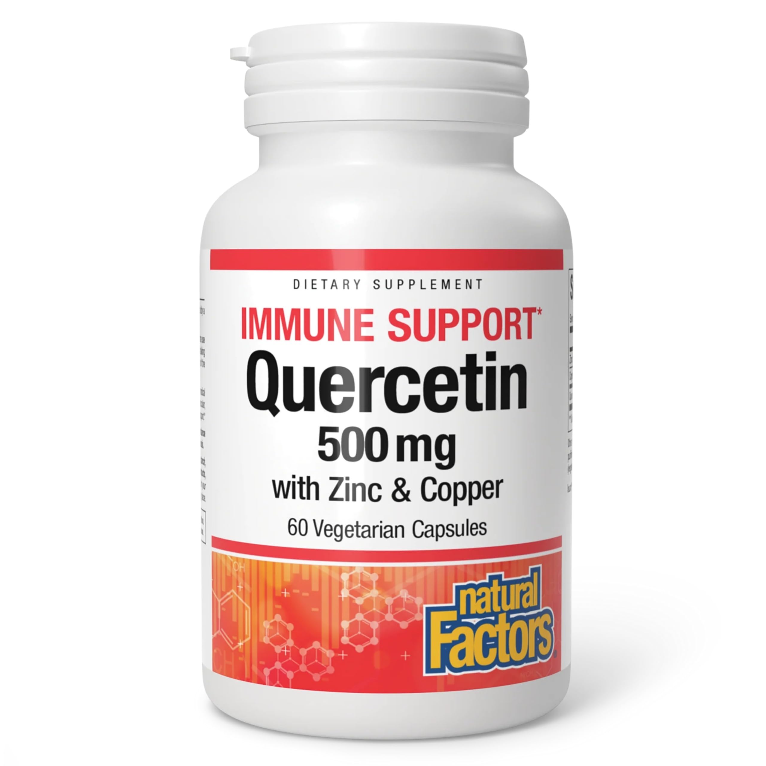 Natural Factors Quercetin Zinc Copper Supplement 90 capsules front view