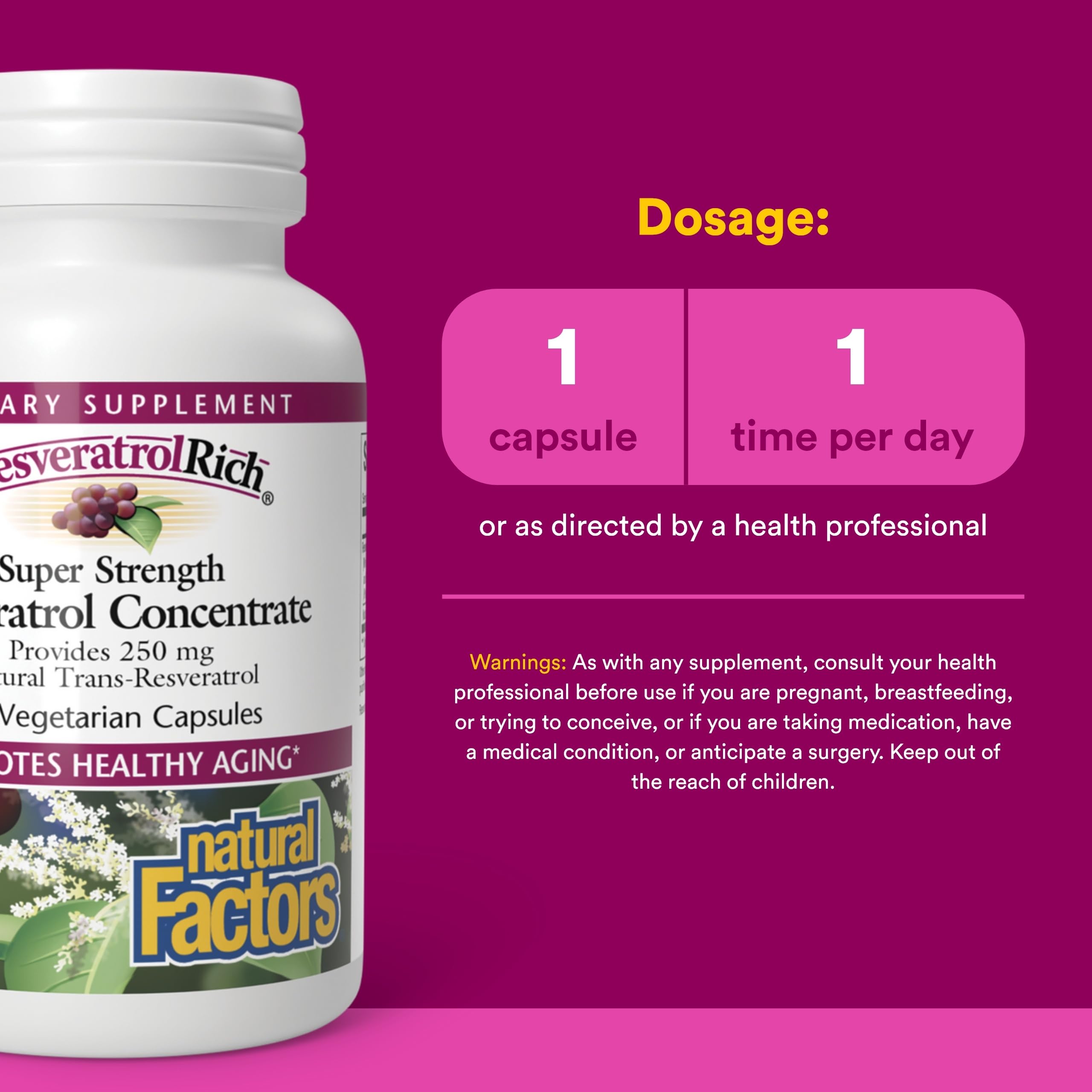 Natural Factors ResveratrolRich 250mg vegetarian capsules packaging