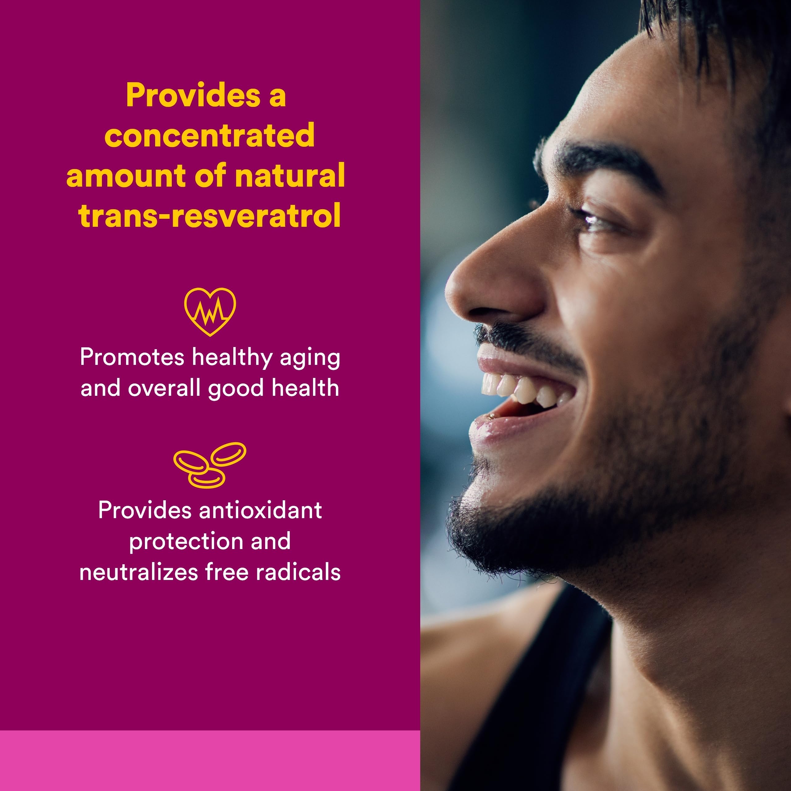 Natural Factors ResveratrolRich 250mg vegetarian capsules side view