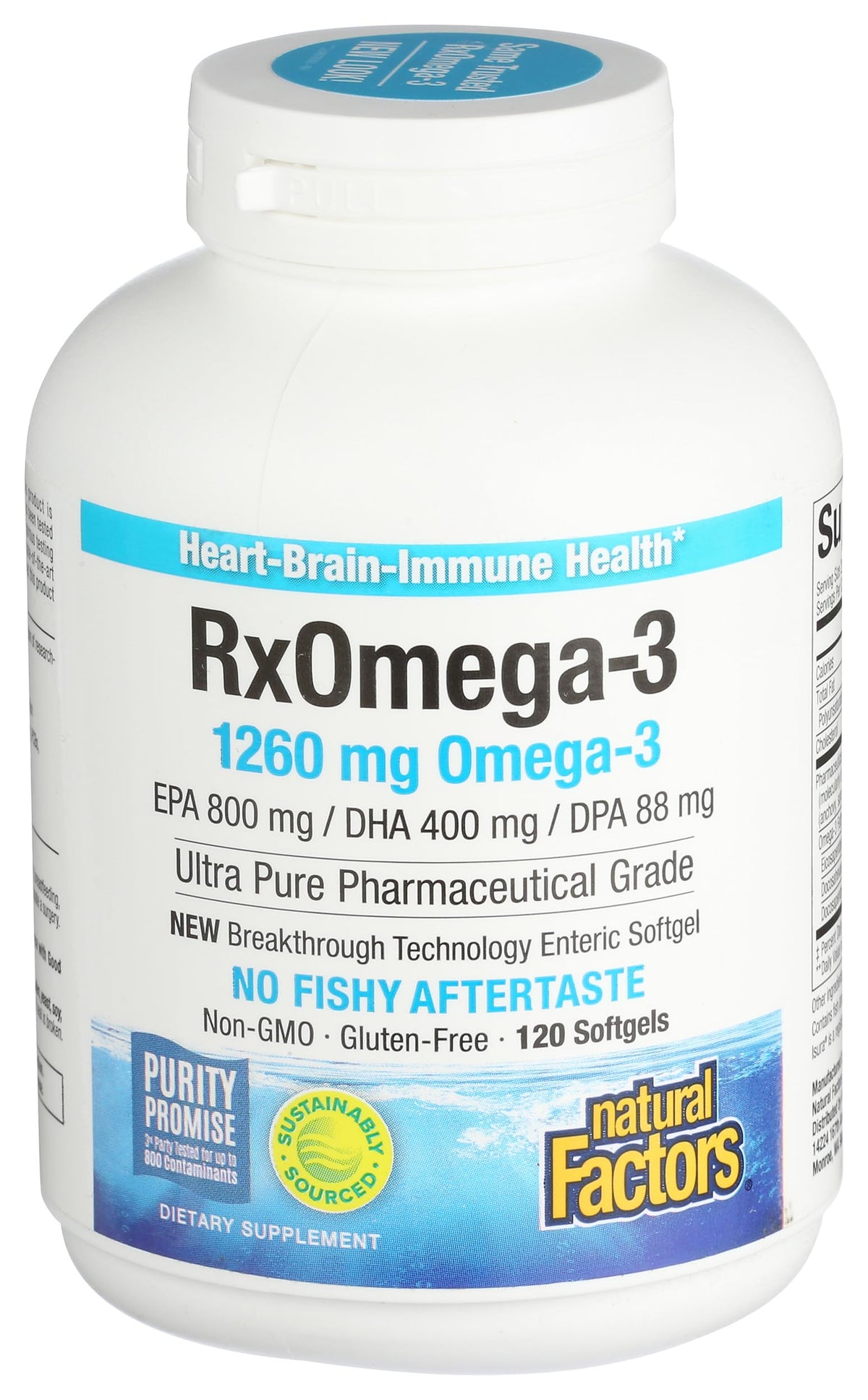 Natural Factors RxOmega-3 Fish Oil 1260mg softgel front view