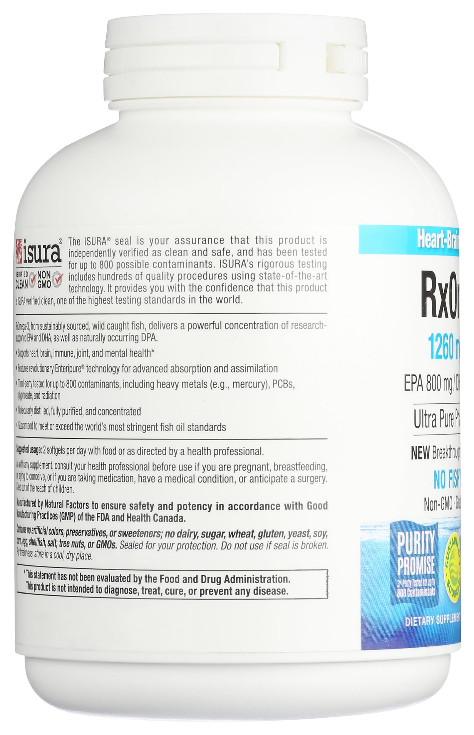 Natural Factors RxOmega-3 Fish Oil 1260mg softgel ingredients list