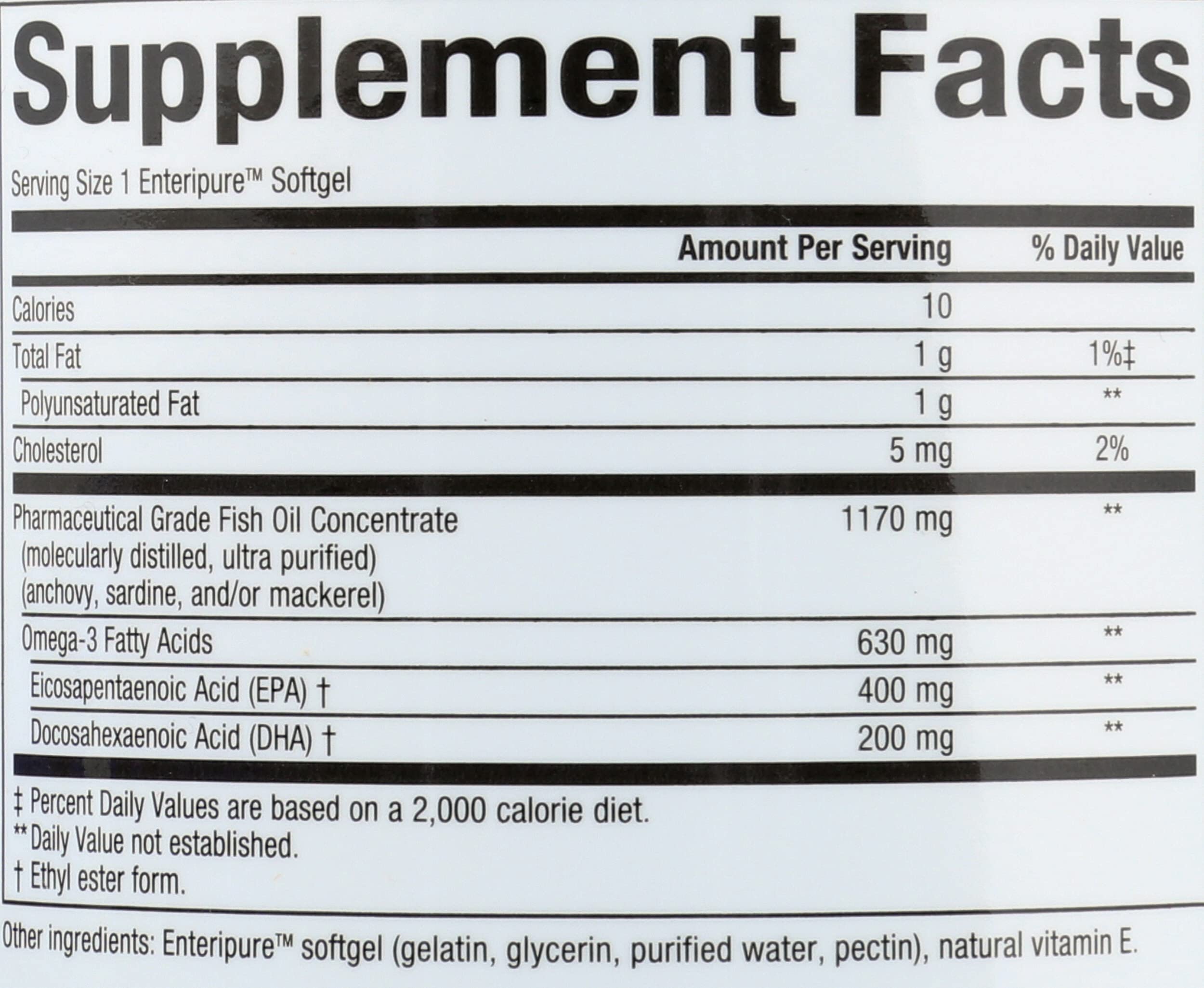 Natural Factors RxOmega-3 Fish Oil 1260mg softgel side view