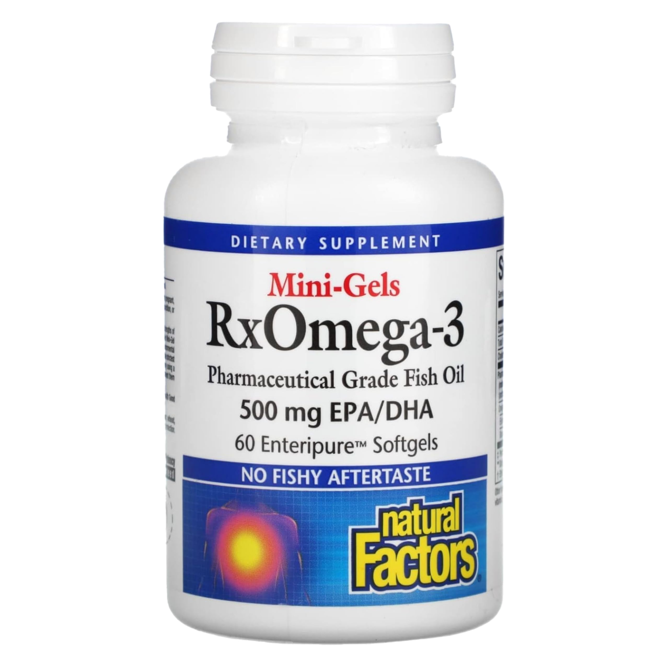 Natural Factors RxOmega-3 Fish Oil Softgels 625mg front view
