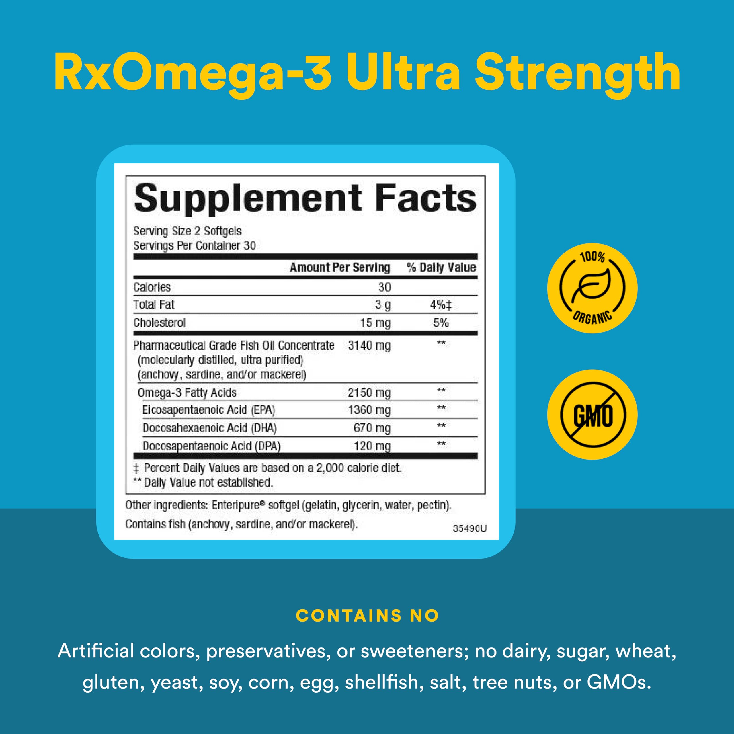 Natural Factors RxOmega-3 Fish Oil Softgels close-up of softgel