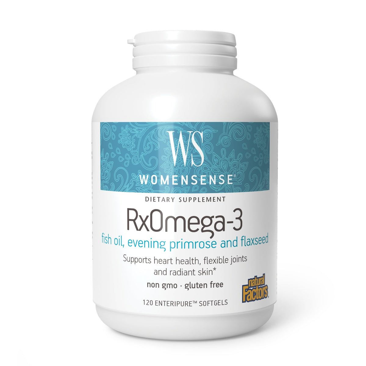 Natural Factors RxOmega-3 Women's Blend Fish Oil 222g front view