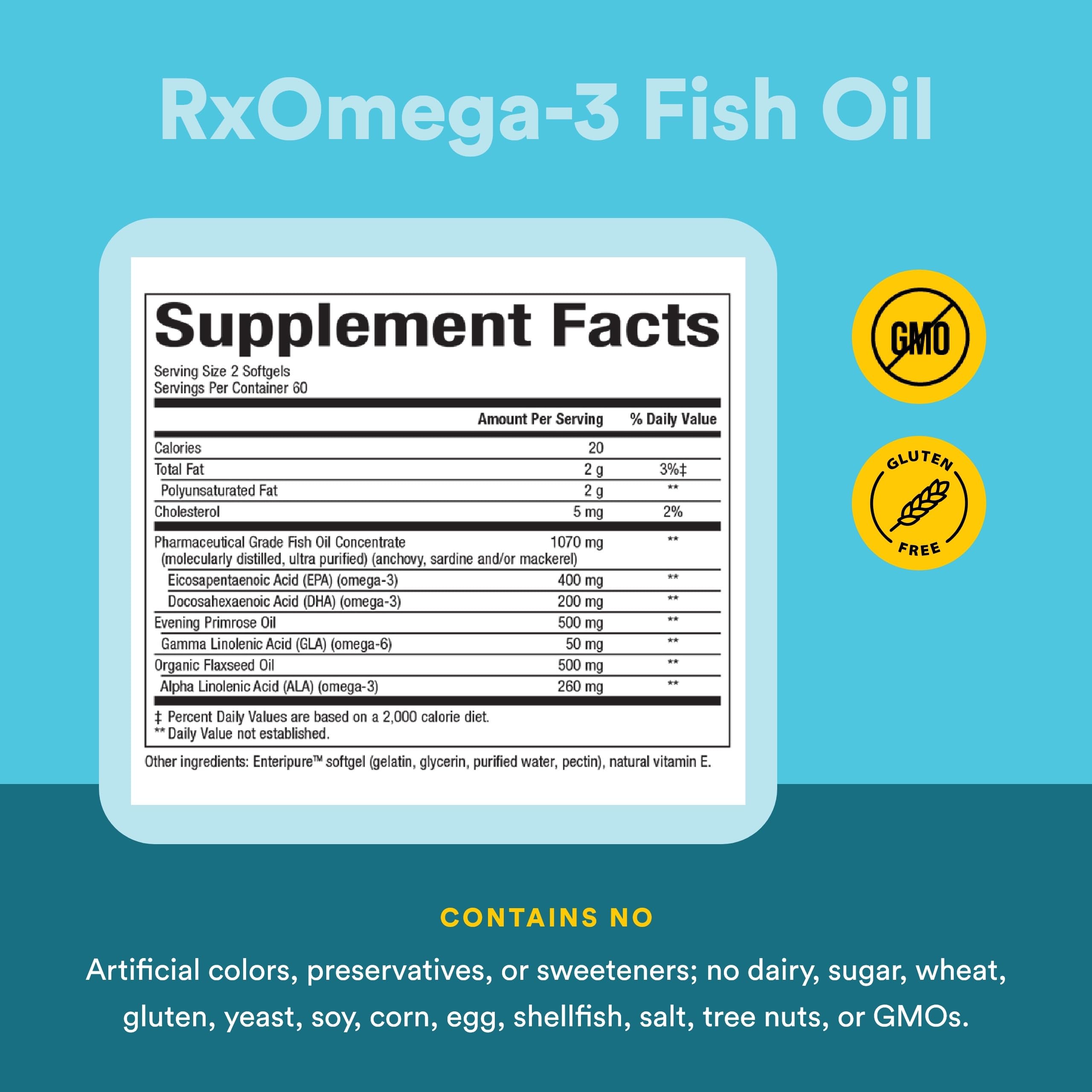 Natural Factors RxOmega-3 Women's Blend Fish Oil ingredients list