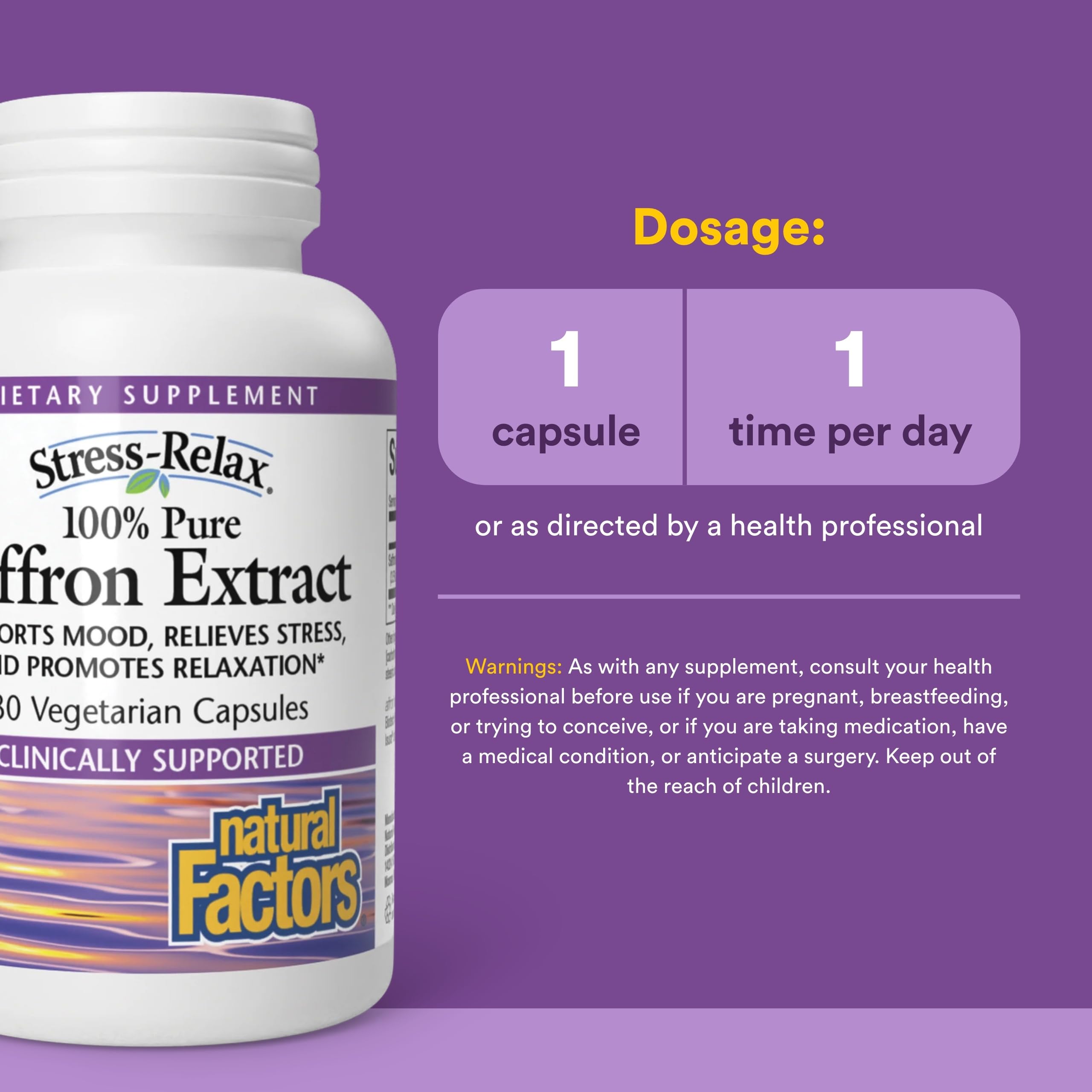 Natural Factors Saffron Extract Capsules 28mg bottle with label