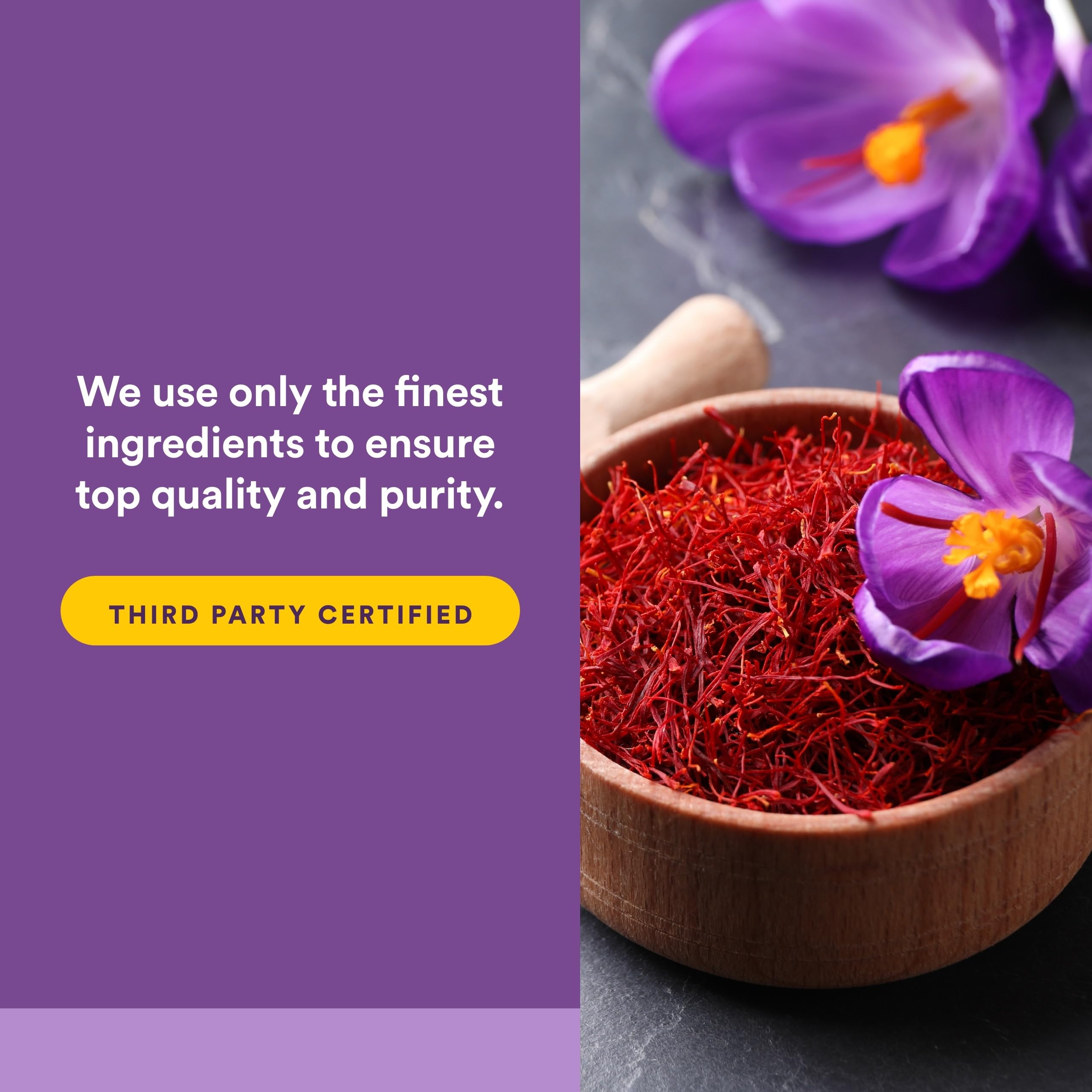Natural Factors Saffron Extract Capsules 28mg with a measuring spoon
