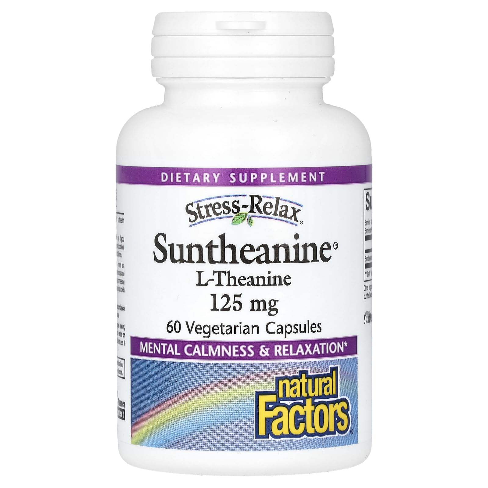 Natural Factors Stress-daily wellness Suntheanine L-Theanine 250mg capsules front view