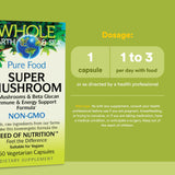 Natural Factors Super Mushroom Supplement 195g capsule close-up