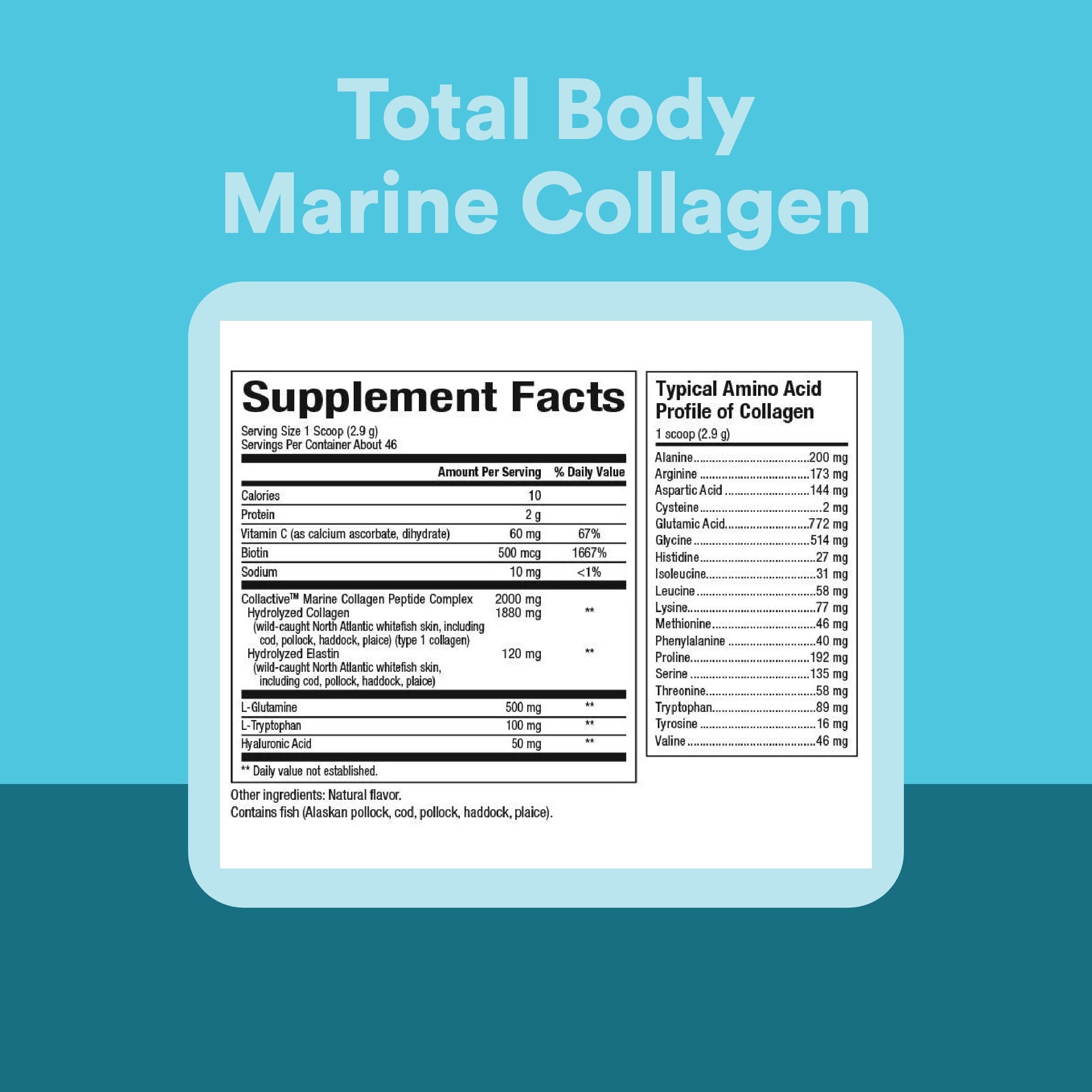 Natural Factors Total Body Marine Collagen Powder nutritional information