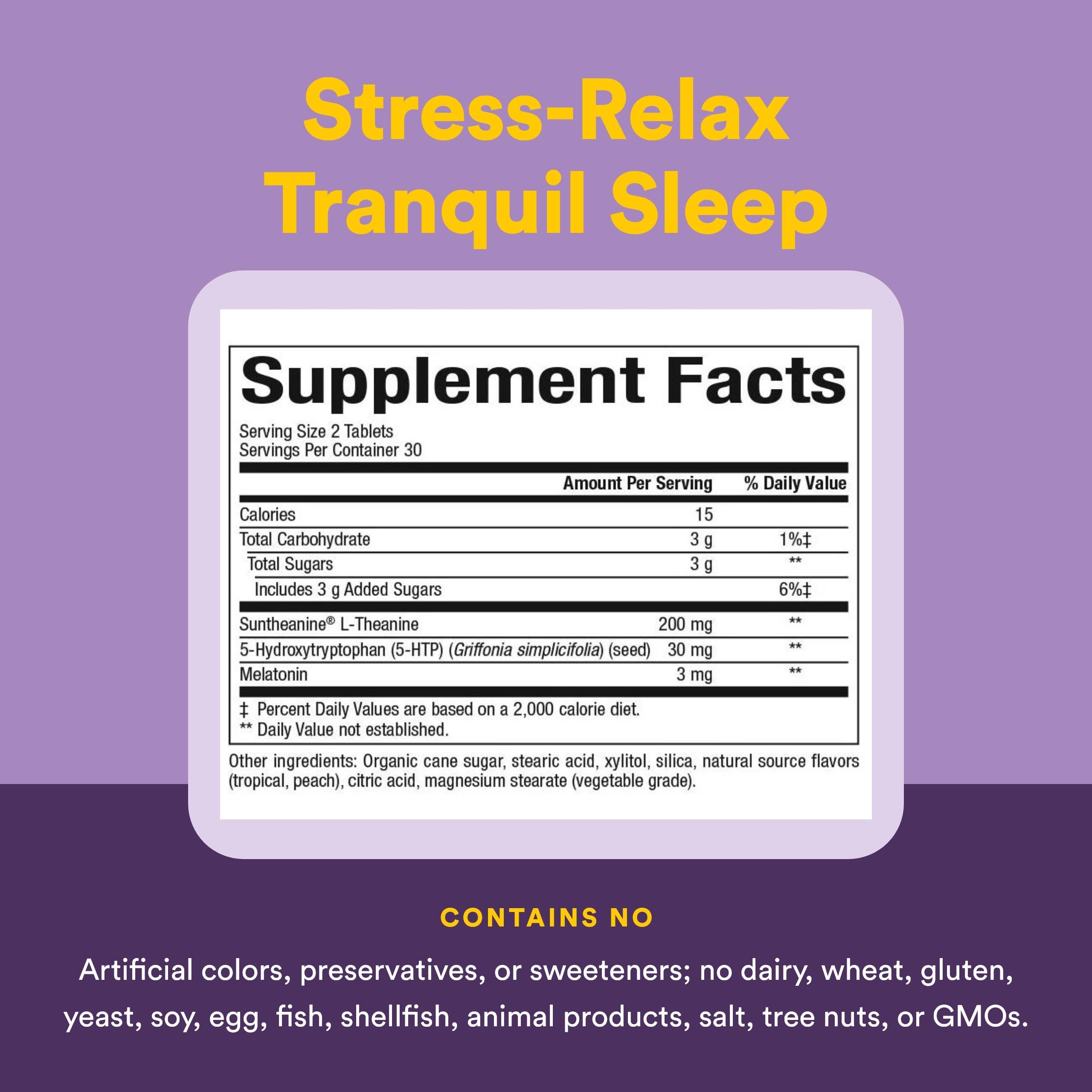 Natural Factors Tranquil Formula ingredients list