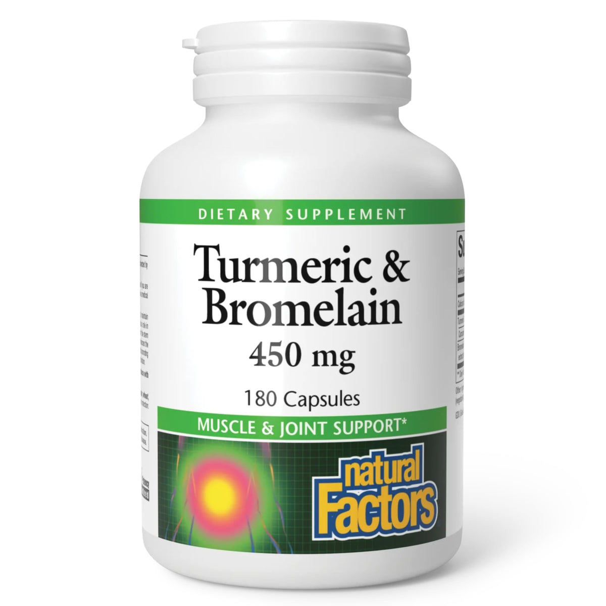 Natural Factors Turmeric & Bromelain Capsules front view with packaging