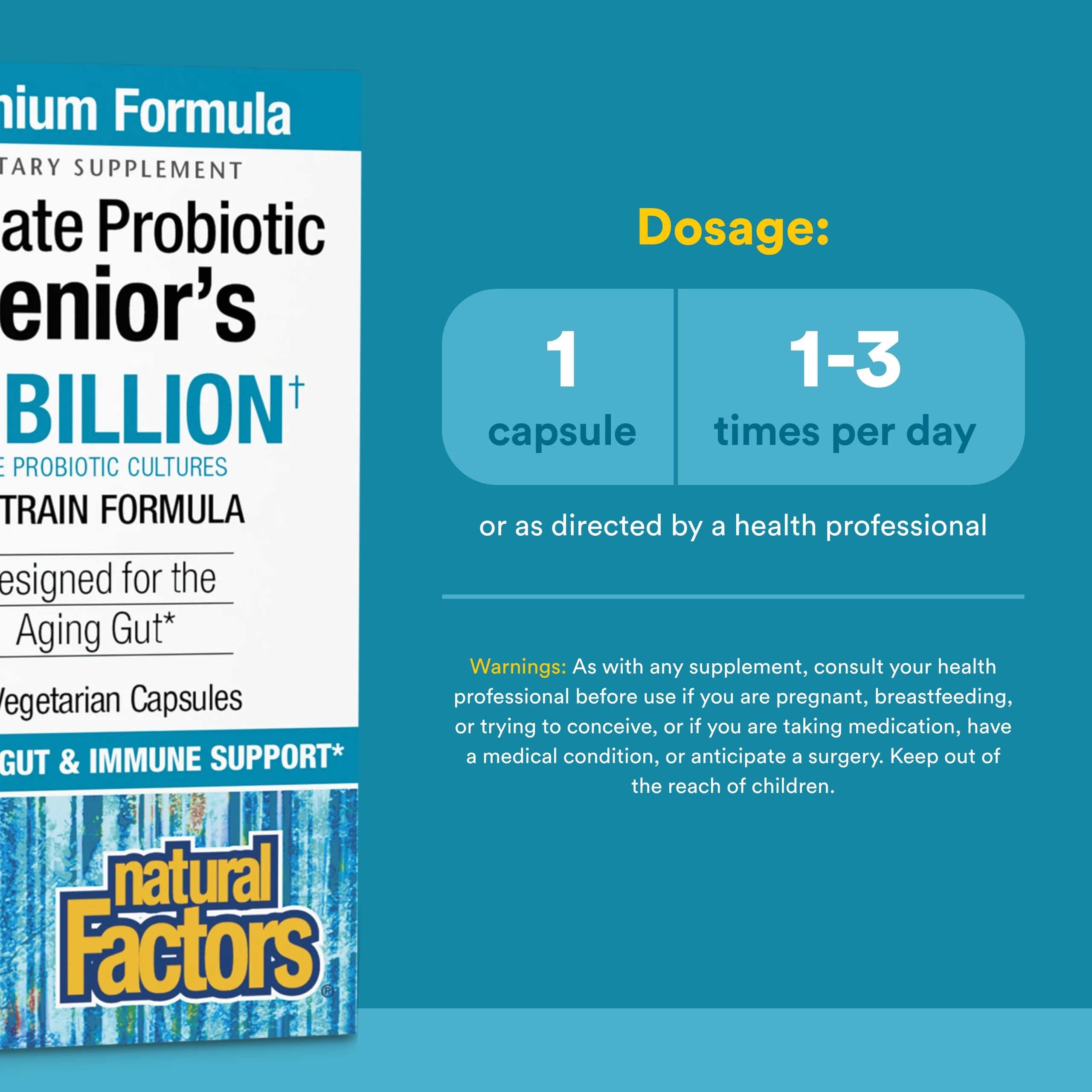 Natural Factors Ultimate Probiotic Senior's 35 Billion CFU Capsules packaging