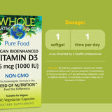Natural Factors Vegan Vitamin D3 Supplement 125 mcg capsule close-up