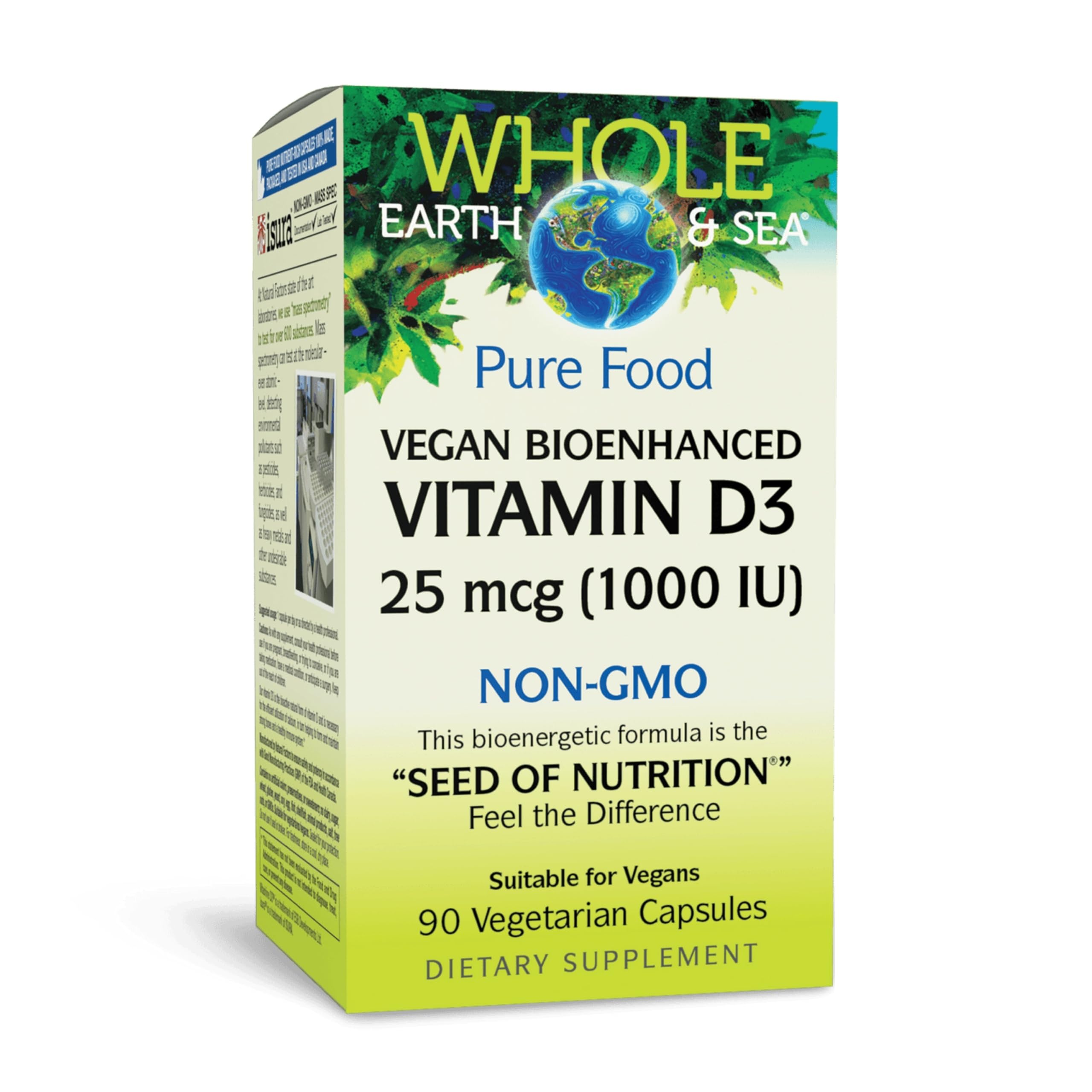 Natural Factors Vegan Vitamin D3 Supplement 125 mcg front view