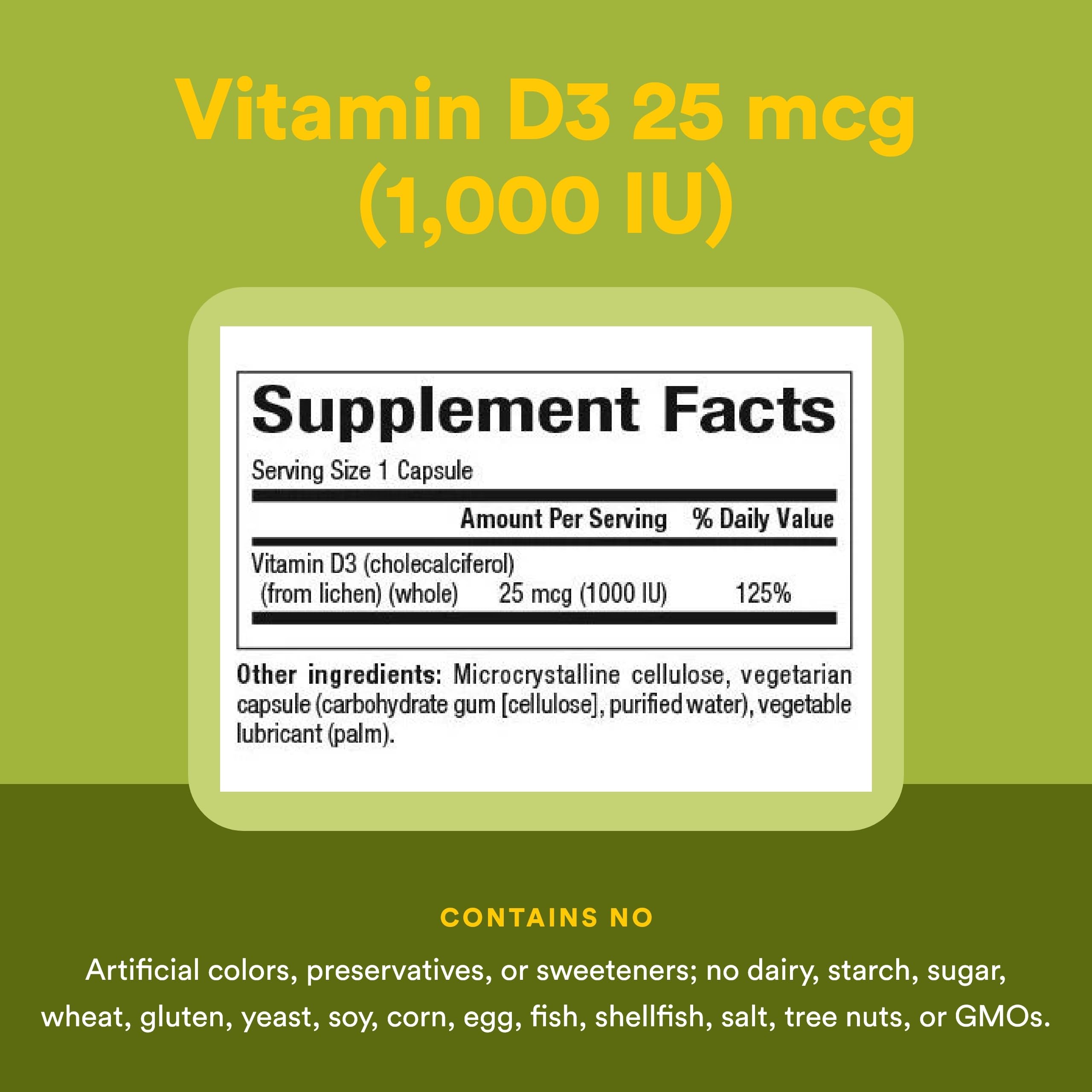 Natural Factors Vegan Vitamin D3 Supplement 125 mcg packaging